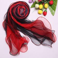 rouge Foulards Mousseline Soie