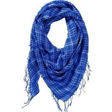 blå Plaid Skjerf