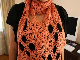 orange crochet scarves