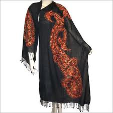 black embroidered scarves