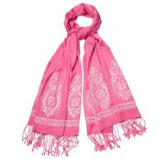 pink embroidered scarves