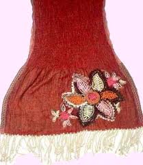 red wool shawls